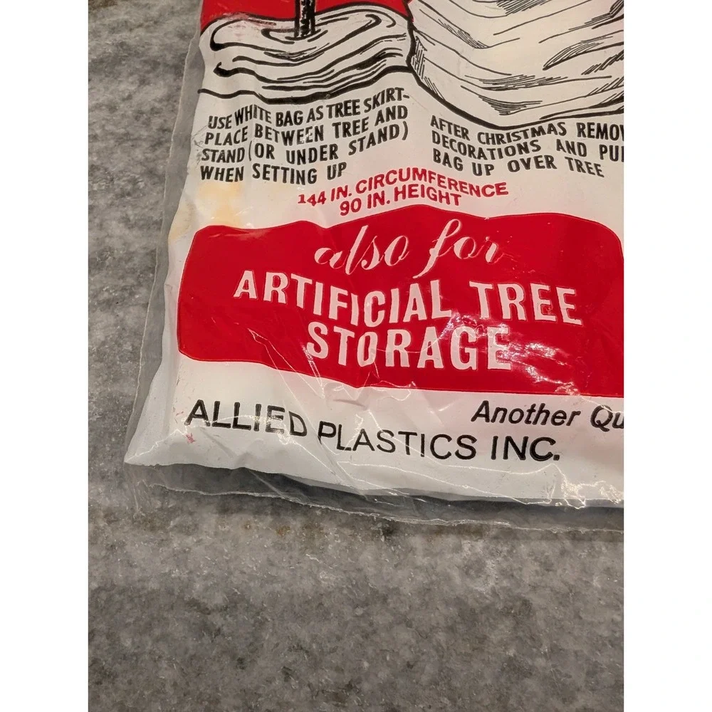 Vintage Christmas Tree Removal Bag‎ Tree Skirt Plastic Storage Bag